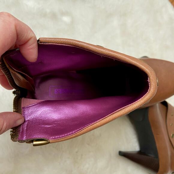 COACH Poppy Ambrielle Brown Leather Booties - Picture 8 of 11